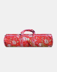 Quilted cotton yoga bag - FLEUR Red
