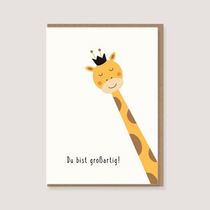Klappkarte mit Umschlag - "Giraffe - Du bist großartig"