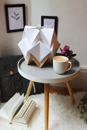 Lampada da Tavolo Origami in EcoLegno e Carta - misura S
