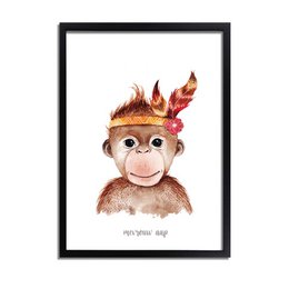 Mrs. Monkey - Børnehaveplakat - Børnehaveplakat - Vægkunst