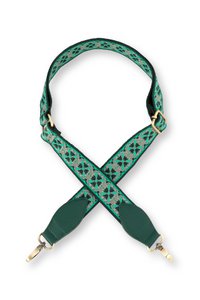 Embroidery Strap Flower Green 140x3.8cm