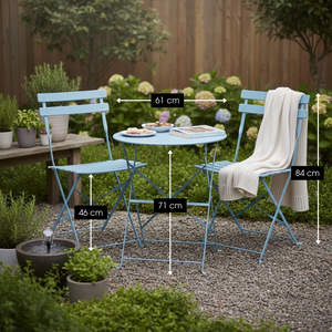 Garten-Bistro-Set Laurence Hellblau