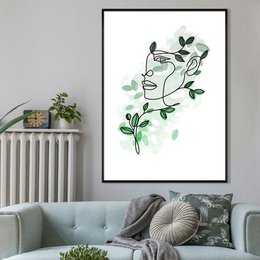 Leaves Hair Line Art Print