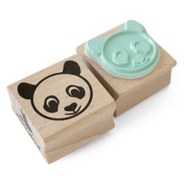 Panda hoved træ gummistempel