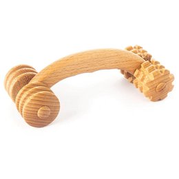 Massaggiatore portatile in legno per rullo per massaggio del corpo della spalla del collo posteriore 18 x 7 x 6 cm