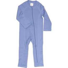 UV baby suit in blue color, available in sizes 50/56, 62/68, 74/80, and 86/92. Provides UV protection for babies during swimming or outdoor activities.