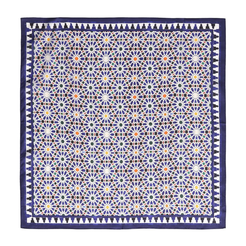 Blue Square Scarf Zellige v2