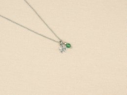 Ketting rock, klavertje vier en jade, zilver of goud stainless steel