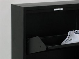 Naturn Living Meuble à chaussures en métal 6 portes - lot de 2 | 108 x 103 x 17 cm | Meuble à chaussures fonctionnel et compact pour un rangement élégant de votre collection de chaussures | Meuble à chaussures | noir mat