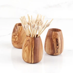 Handmade Olive Wood Toothpick & Stick Holder
