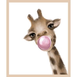  Colorful giraffe poster with chewing gum for kids' room decor