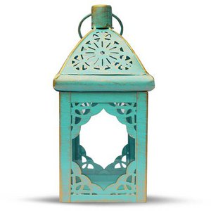 Laterne Oriental Chique Gold / Türkis 21 cm