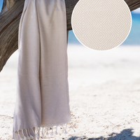 CRYSTAL Cotton Hammam Pool Towel – Compact – Beige - 180x100 cm