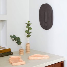 Ceramic Wave Tray - Rectangle Peach