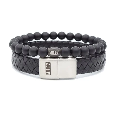 Men's Bracelets Set 'Black Balance'