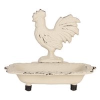 Soap dish 16x12x14 cm Beige Metal