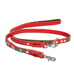 EDELWEISS - Raffinierte Hundeleine aus robustem Fettleder mit handgeflochtenen Details