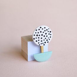 porcelain brooch Mendini