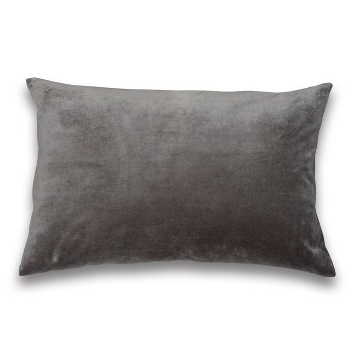 kussen velours dark grey