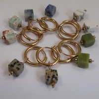 Fyrkant creoles stainless steel earring (set5)