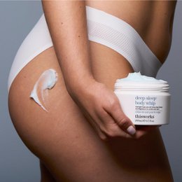  Deep Sleep Body Whip, a moisturizing body cream with lavender and chamomile to promote relaxation and deep sleep.