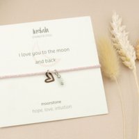 Armband rock, love maansteen, zilver en goud