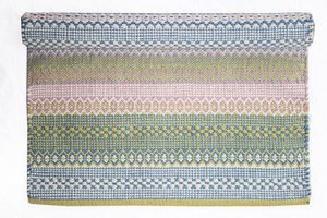 Lichtblauw, roze & groen vloerkleed 100% katoen 60x90 cm