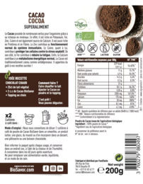 CACAO EN POUDRE - 200G - ERGÄNZUNG DER NAHRUNGSMITTEL