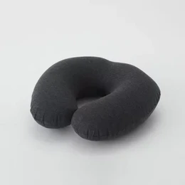  Gray neck pillow for travel and relaxation. Soft, comfortable, and supportive design.