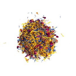  Edible dry flower mix in 40g, 80g, or 200g sizes. Colorful blend of dried flowers including yellow, red, and purple petals.