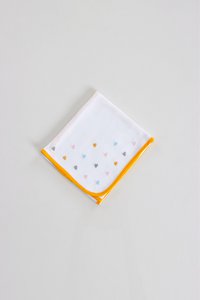 Kleurrijke harten geborduurd spuugdoekje 60 x 60 cm