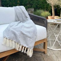 Hammam Towel Fouta Circles - Gray - 100x200cm