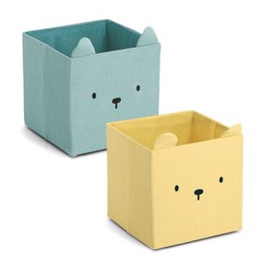 Storage box "Bear", muslin, cotton/polyester