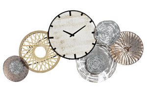 RELOJ PARED METAL MDF 98X7,6X52 CIRCULOS GRIS RE187114