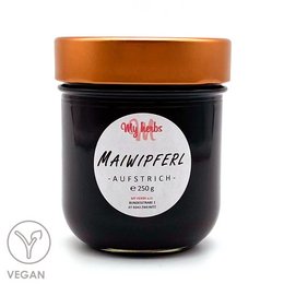 Maiwipferl spread, a honey-based product with a rich, dark color and a thick, spreadable texture.