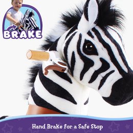 PonyCycle Offizielles Aufsitzspielzeug Modell U Zebra Größe 3 und 4 mit Bremse
