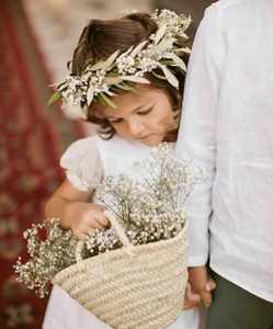 Blumenmädchenkörbe, maßgeschneiderte Strohtaschen, Mini-Stroh, Korb