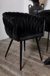 Sedia Wave nera (set di 2)