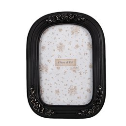  Black 14x2x19 cm / 10x15 cm photo frame with ornate floral design