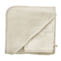 Bath cape + bamboo & cotton gauze glove - milk foam
