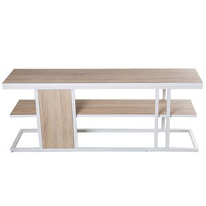 TV-TAFEL HOUTKLEUR EIKEN/WIT METAAL _120X30X46CM ST72299