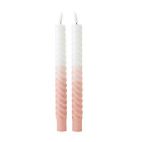 LED Swirl Kaars Sand - Set of 2