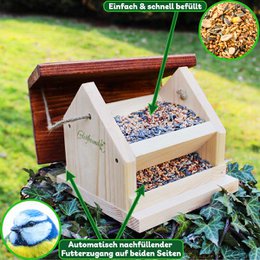 ERDENFREUND® bird feed silo for hanging on 2 sides