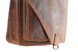 Umhängetasche in 3 Farben Buffalo -Leder mit einem Wickelventil und zwei Magnetverschlüssen - Crossbody -Tasche