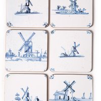Onderzetters, Delfts Blauwe Tegels - Windmolens