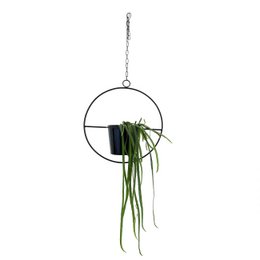 Maceta colgante, anillo decorativo con maceta "Hanging Garden" Redondo, negro