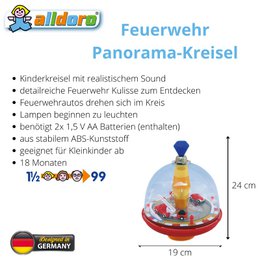 Brandweerpanoramatol voor kinderen, met geluid en bewegende elementen, Ø 19 cm