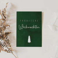 Christmas card - fir tree green