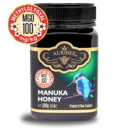 100% pure, raw Manuka honey with MGO 100+ rating, 500 grams. Natural, unprocessed honey from New Zealand.