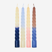 Twisted Dip Dye Dinner Candles - Set of 4 - Nordic Nights